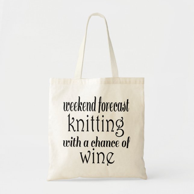 Knitting and Wine Tote Bag (Front)