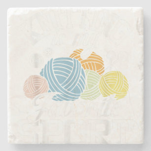 Knitting Because Murder Is Wrong  Stone Coaster