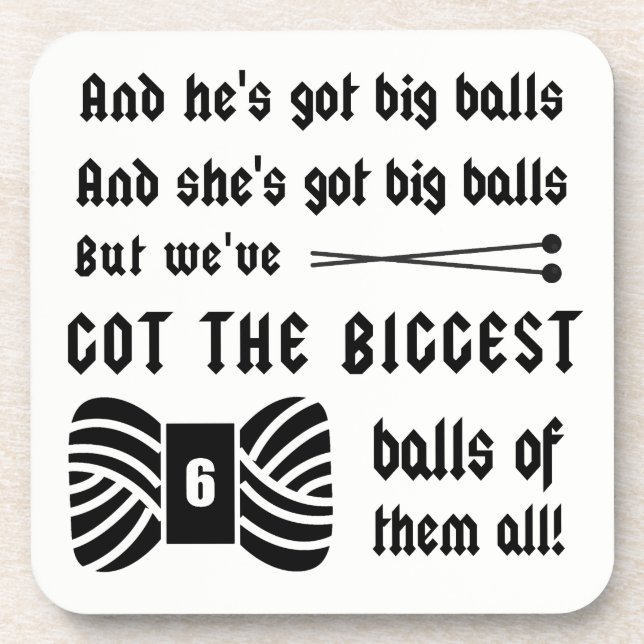 Knitting • Big Balls of Yarn Crafts Coaster (Front)