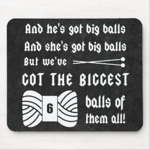 Knitting • Big Balls of Yarn Crafts Dark Mouse Mat