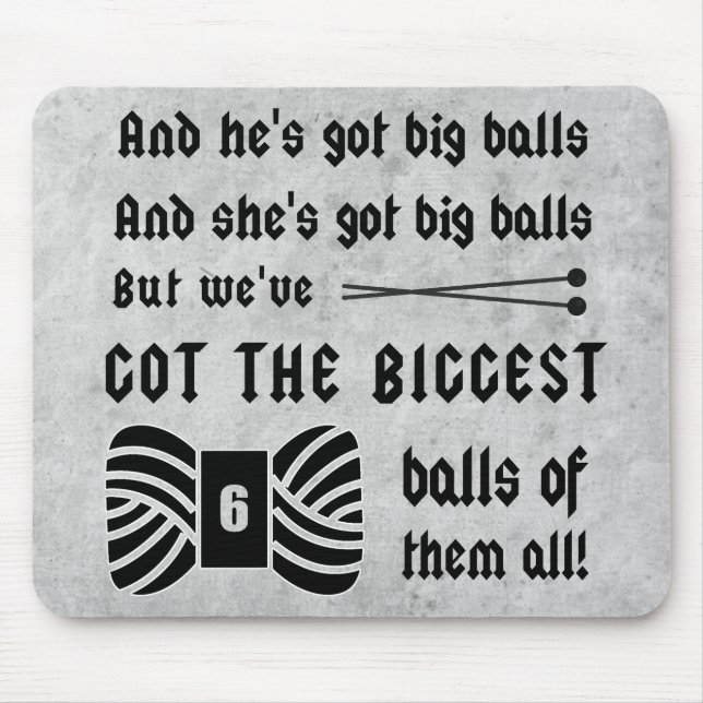 Knitting • Big Balls of Yarn Crafts Mouse Mat (Front)
