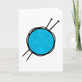 Knitting Card, knitting greeting card