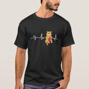 Knitting Cat Heartbeat Knitter Gift Knitting T-Shirt