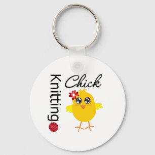 Knitting Chick 2 Key Ring