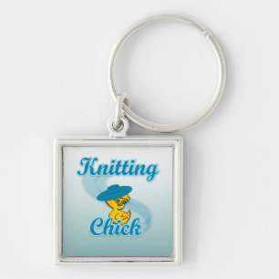 Knitting Chick #3 Key Ring
