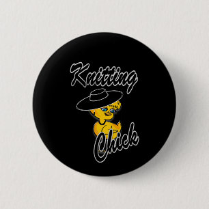 Knitting Chick #4 6 Cm Round Badge