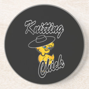 Knitting Chick #4 Coaster