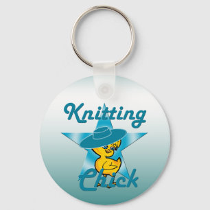 Knitting Chick #7 Key Ring
