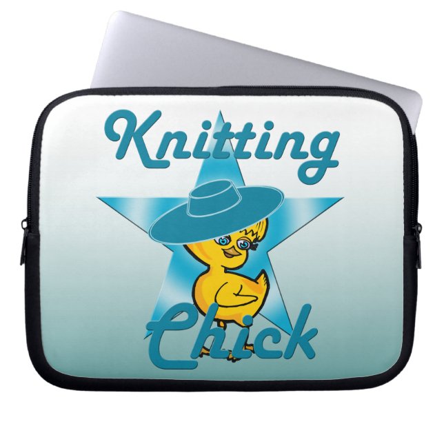 Knitting Chick #7 Laptop Sleeve (Front)