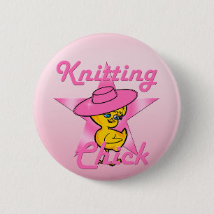 Knitting Chick #8 6 Cm Round Badge