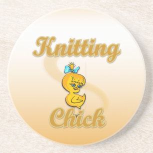 Knitting Chick Coaster