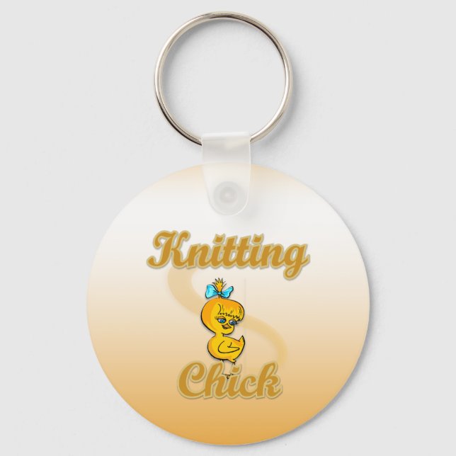 Knitting Chick Key Ring (Front)