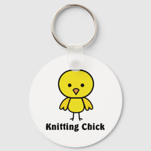Knitting Chick Key Ring