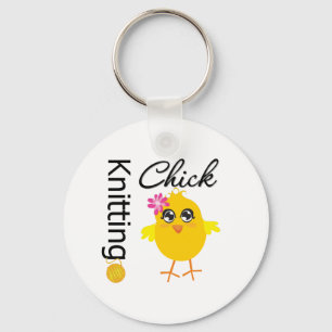 Knitting Chick Key Ring