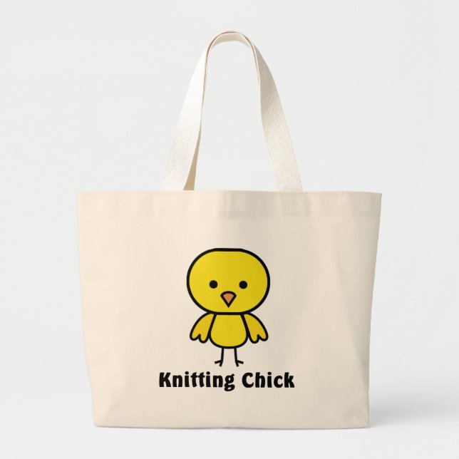Knitting Chick Large Tote Bag (Front)