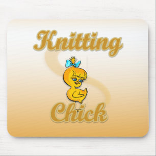 Knitting Chick Mouse Mat