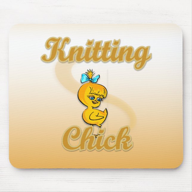 Knitting Chick Mouse Mat (Front)