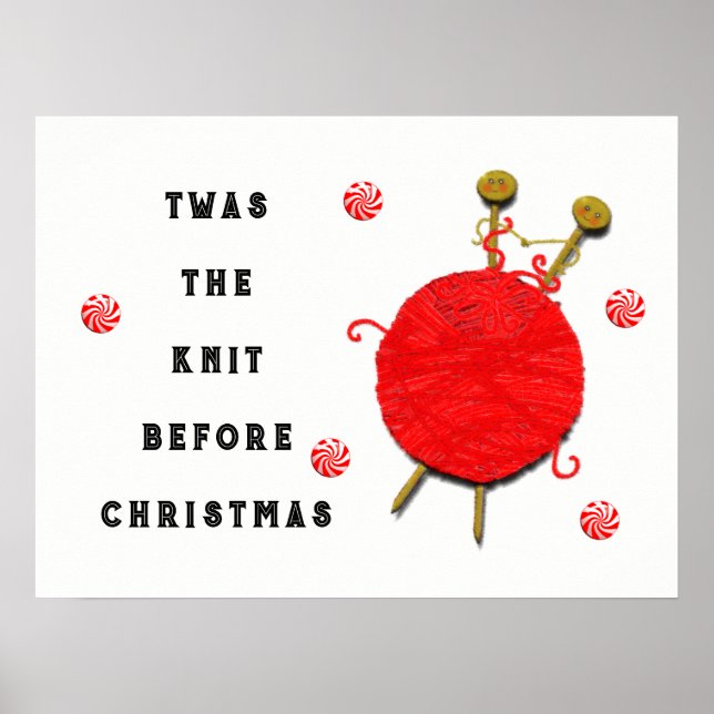 Knitting Christmas Holiday Poster (Front)