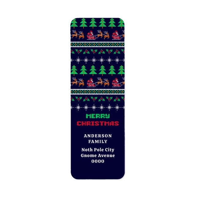 Knitting Christmas Sweater Pattern  Return Address (Front)