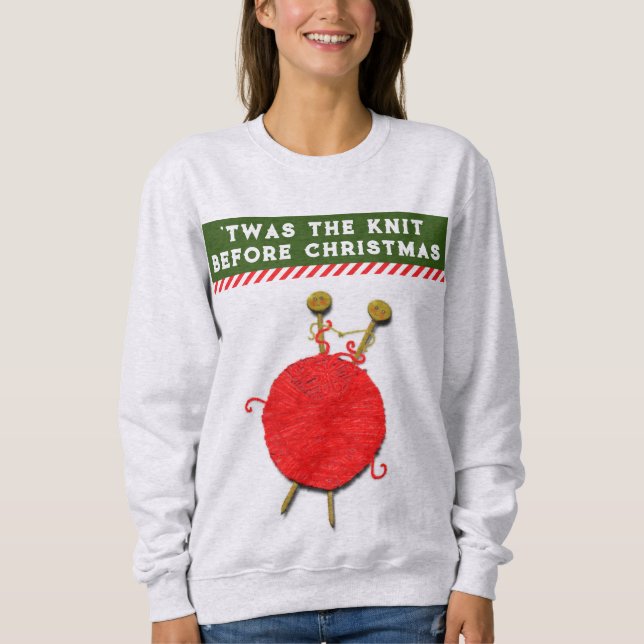 Knitting Christmas Sweatshirt (Front)