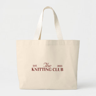 knitting club for craft night large tote bag
