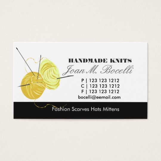 Knitting Craft Artist Business Card
