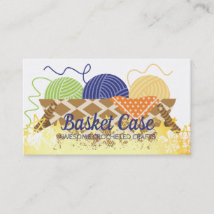 Knitting crochet basket of yarn business card