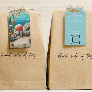 Knitting Crochet Business Thank You Logo QR Gift Tags