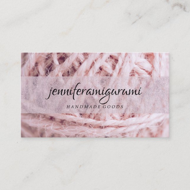 Knitting Crochet Handmade Craft Yarny Business Card (Front)