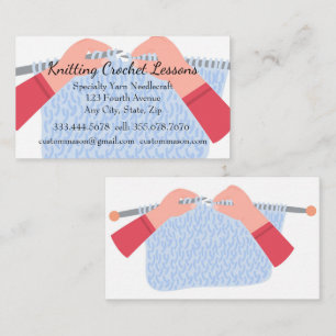 Knitting & Crochet Lessons Instructor Business Car Business Card