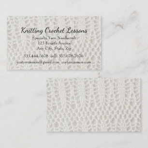 Knitting & Crochet Lessons Instructor Business Car Card