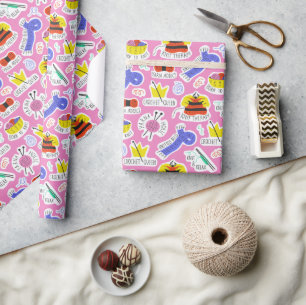 Knitting Crochet Love Wrapping Paper