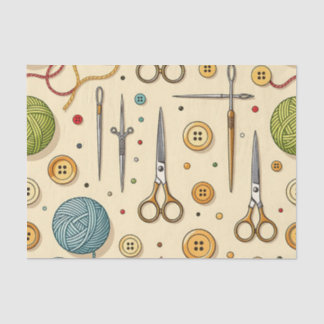 Knitting Crochet Sewing Tools Pattern Tissue Paper