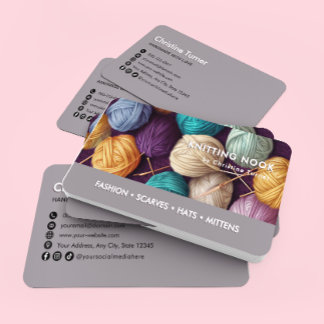 Knitting Crochet Yarn Business Card Template