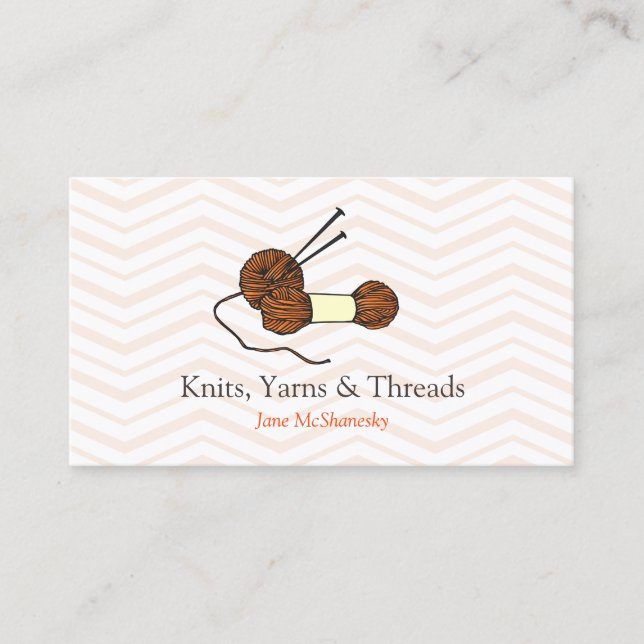 Knitting Crochet Yarn Craft Business Business Card (Front)