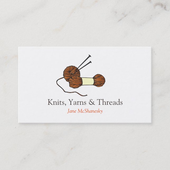 Knitting Crochet Yarn Craft Business Card (Front)
