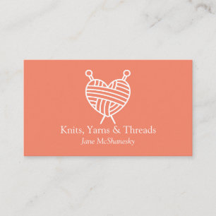 Knitting Crochet Yarn Craft Minimalist Business Card