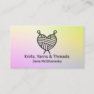Knitting Crochet Yarn Hand Spool Handmade Business Business Card