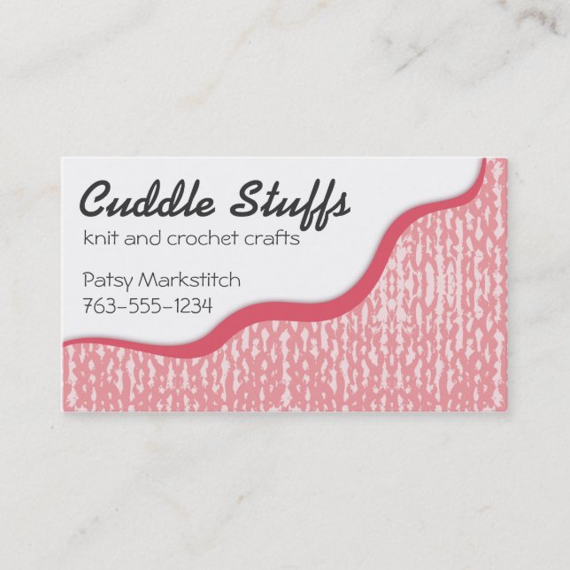 Knitting crochet yarn sweater texture biz card (Front)