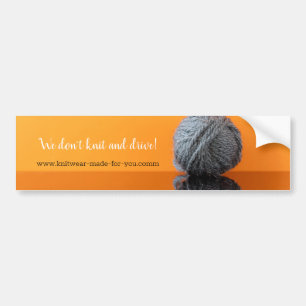 Knitting crochet yarn wool handmade custom bumper sticker