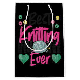 Knitting Crocheting Knit Happens Knitter  Medium Gift Bag