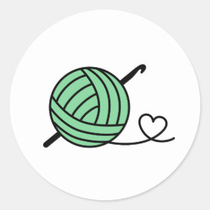 Knitting Crocheting Yarn - Custom Colour Classic Round Sticker