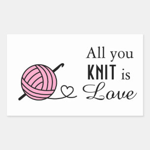 Knitting Crocheting Yarn - Custom Colour Rectangular Sticker