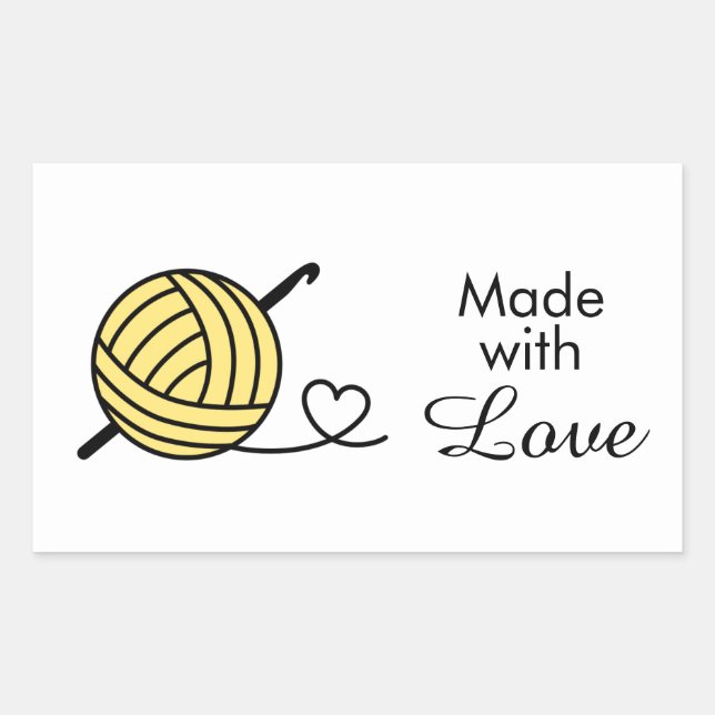 Knitting Crocheting Yarn - Custom Colour Rectangular Sticker (Front)