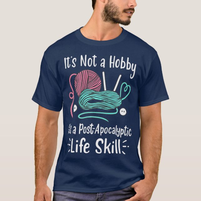 Knitting Crocheting Yarn Premium T-Shirt (Front)