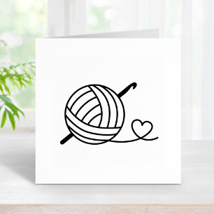 Knitting Crocheting Yarn Rubber Stamp