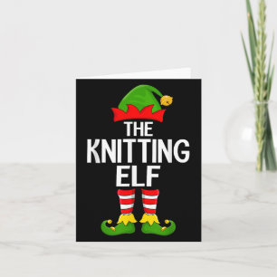 Knitting Elf Xmas Matching Family Elf Squad Christ Card