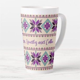 Knitting Fair Isle Pattern Personalised Latte Mug