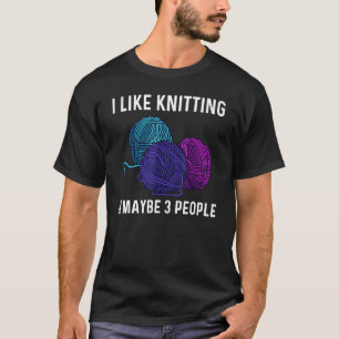 Knitting For Men Women Crochet Yarn Thread T-Shirt