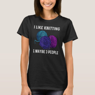 Knitting For Men Women Crochet Yarn Thread T-Shirt